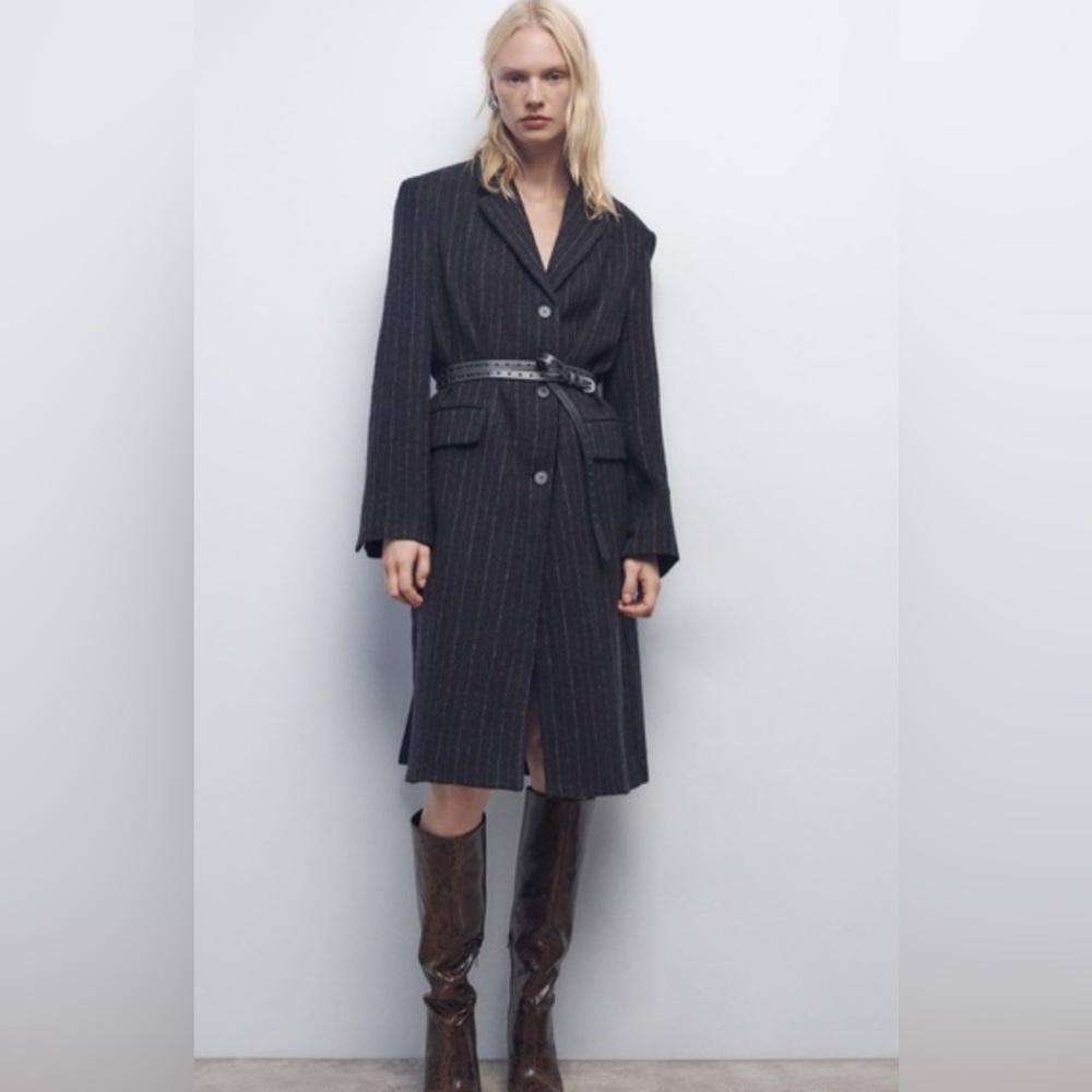 Zara MANTECO WOOL STRIPED COAT ZW COLLECTION. Striped. Sizes XS, S. New with Tag
